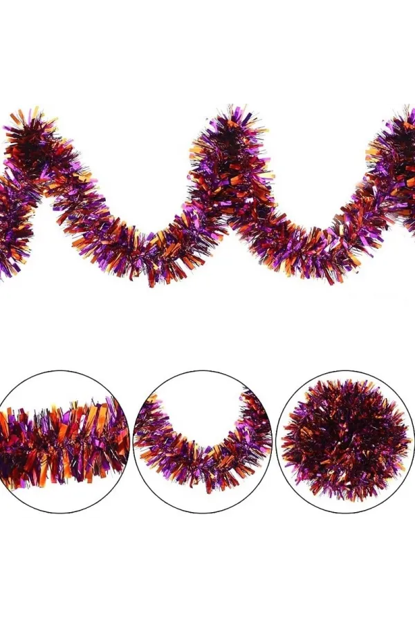 Mor Turuncu Renk 4 Cm Genişlik Garland Çift Renk Sim Süs 180 Cm Mor Turuncu Renk 4 Cm Genişlik Garland Çift Renk Sim Süs 180 Cm