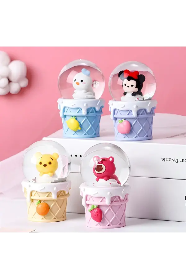 Mickey Mouse Işıklı Kar Küresi 9 Cm Alk3111