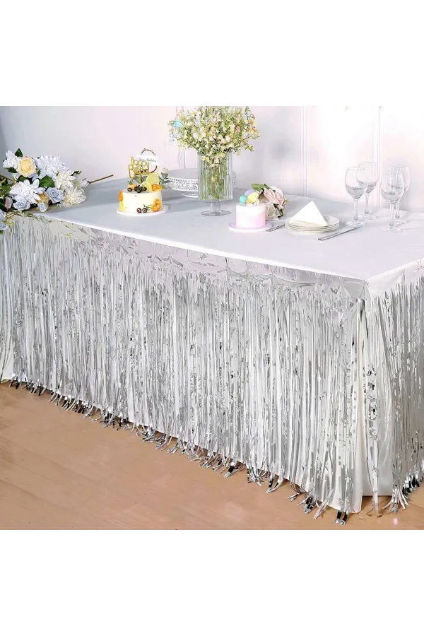 Gümüş Metalize Masa Eteği 275x75 Cm – Kendinden Yapışkanlı Gümüş Metalize Masa Eteği 275x75 Cm – Kendinden Yapışkanlı