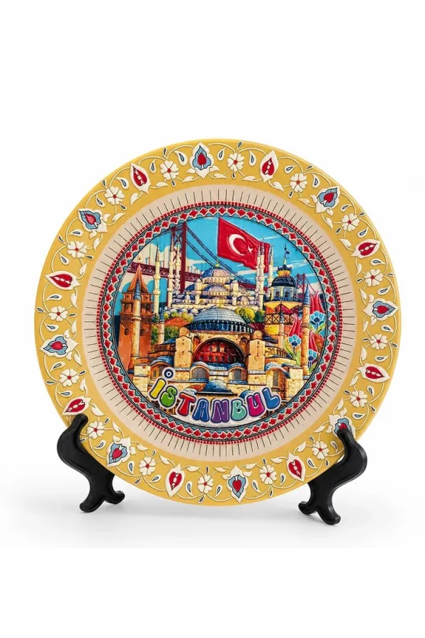 İstanbul Temalı Porselen Dekoratif Tabak 18 Cm Alk5842 İstanbul Temalı Porselen Dekoratif Tabak 18 Cm Alk5842