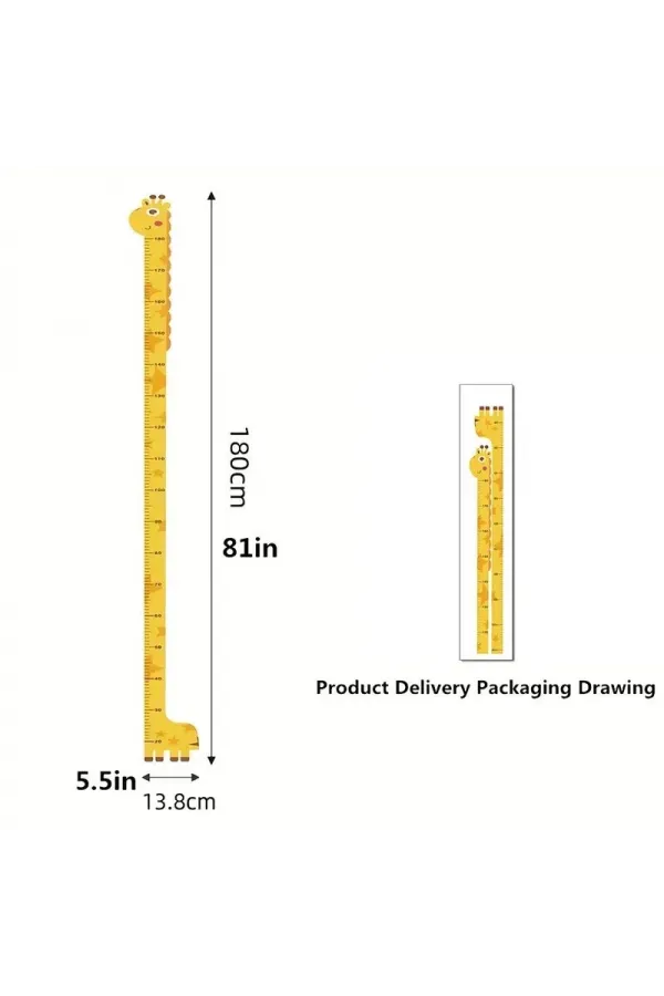 Sevimli Sarı Zürafa Yeşil Dinazor Deniz Kızı Roket Ağaç Boy Ölçüsü Sticker Sevimli Sarı Zürafa Yeşil Dinazor Deniz Kızı Roket Ağaç Boy Ölçüsü Sticker