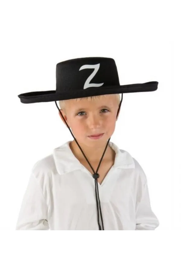 Z Logolu Çocuk Boy Bağcıklı Zorro Şapkası Z Logolu Çocuk Boy Bağcıklı Zorro Şapkası