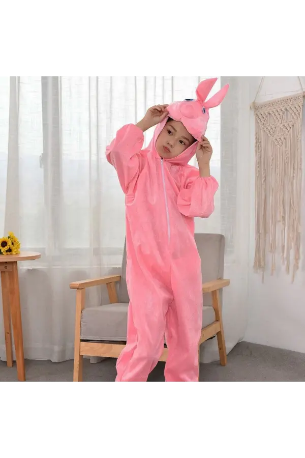 Çocuk Tavşan Kostümü Pembe Renk 4-5 Yaş 100 Cm Çocuk Tavşan Kostümü Pembe Renk 4-5 Yaş 100 Cm