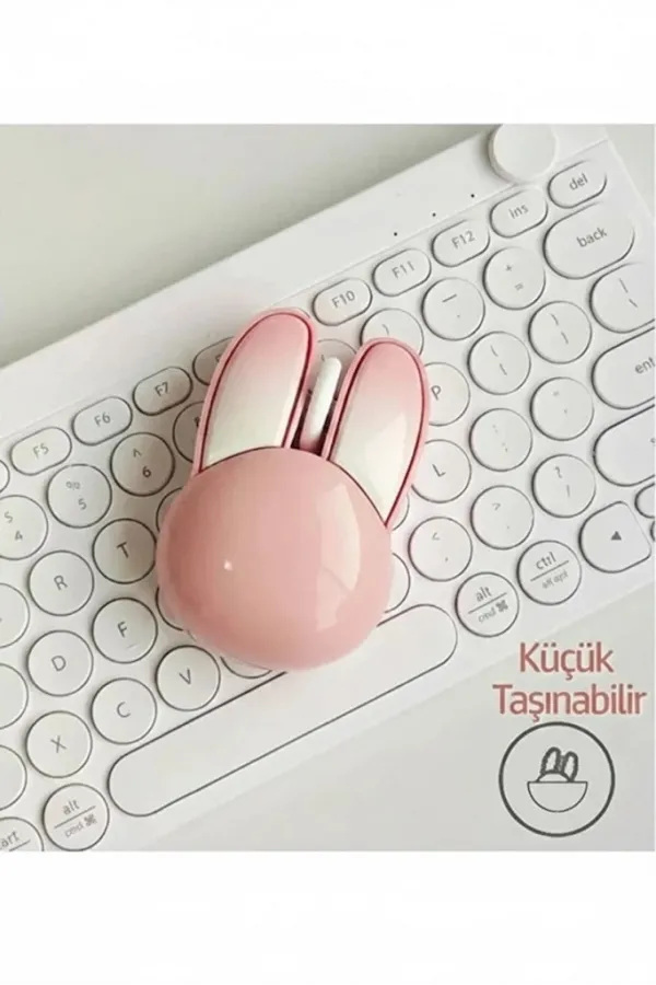 Tavşan Figürlü Kablosuz Mouse Pil Dahil Etiket Hediyeli Pembe Tavşan Figürlü Kablosuz Mouse Pil Dahil Etiket Hediyeli Pembe