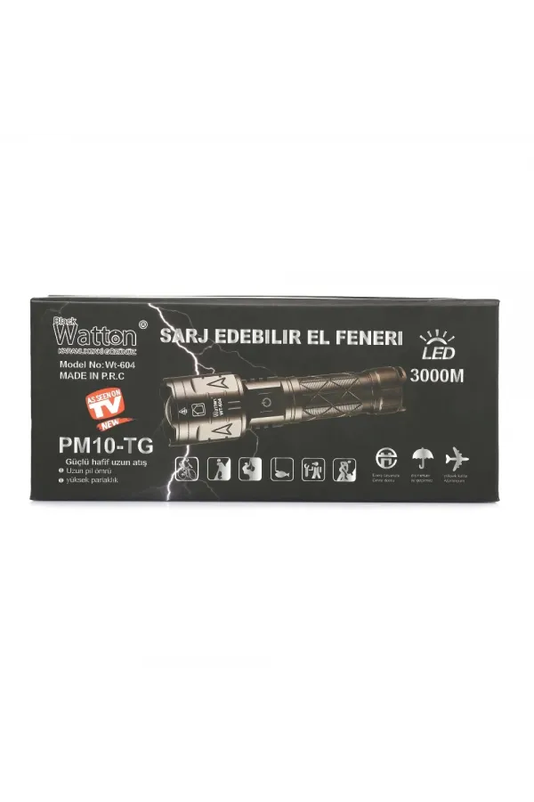 3000 Lümen Güçlü El Feneri Wt-604 3000 Lümen Güçlü El Feneri Wt-604