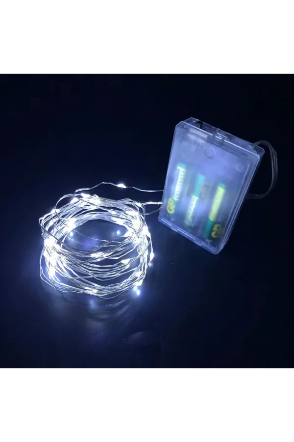Gd957 Şerit Pilli Aydınlatma 3 Metre 30 Adet Beyaz Peri Led Gd957 Şerit Pilli Aydınlatma 3 Metre 30 Adet Beyaz Peri Led