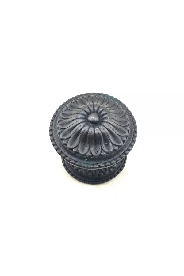 Antika Tarz Dekoratif Pirinç Papatya Kapı Babası - 73mm, Oksit Antika Tarz Dekoratif Pirinç Papatya Kapı Babası - 73mm, Oksit