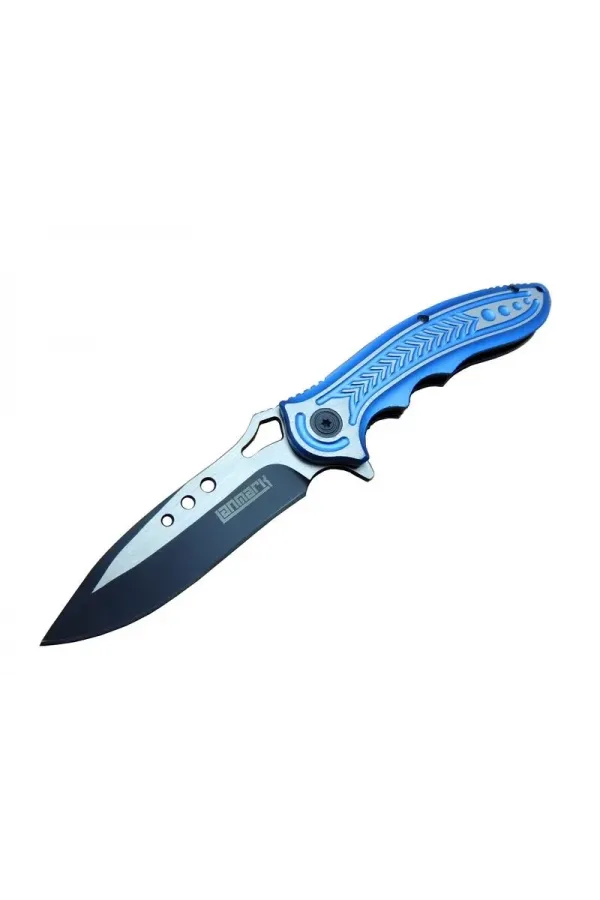 T60b Kamp Çakı 20 Cm - Mavi Sap, Otomatik, Kemerlikli T60b Kamp Çakı 20 Cm - Mavi Sap, Otomatik, Kemerlikli