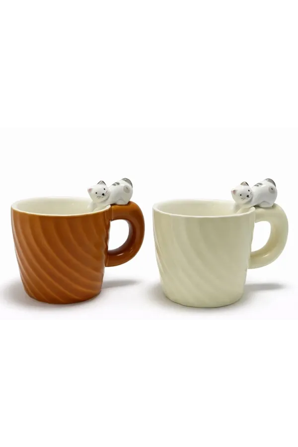 3d Kedi Figürlü Desenli Kupa Bardak Alk5033