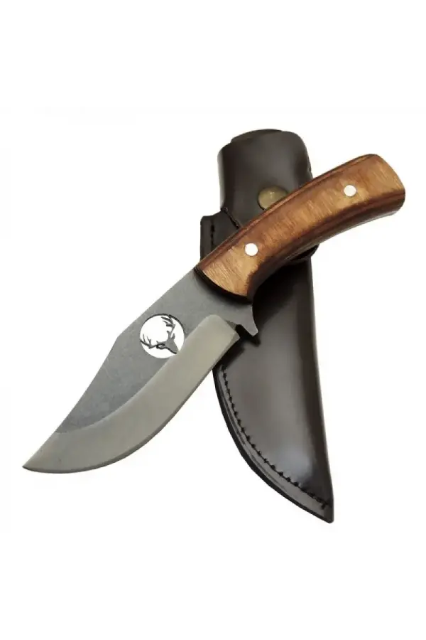 Geyikli Ycl3 Eskitme Avcı Bıçağı 20cm - Ahşap Sap, Kılıflı Geyikli Ycl3 Eskitme Avcı Bıçağı 20cm - Ahşap Sap, Kılıflı