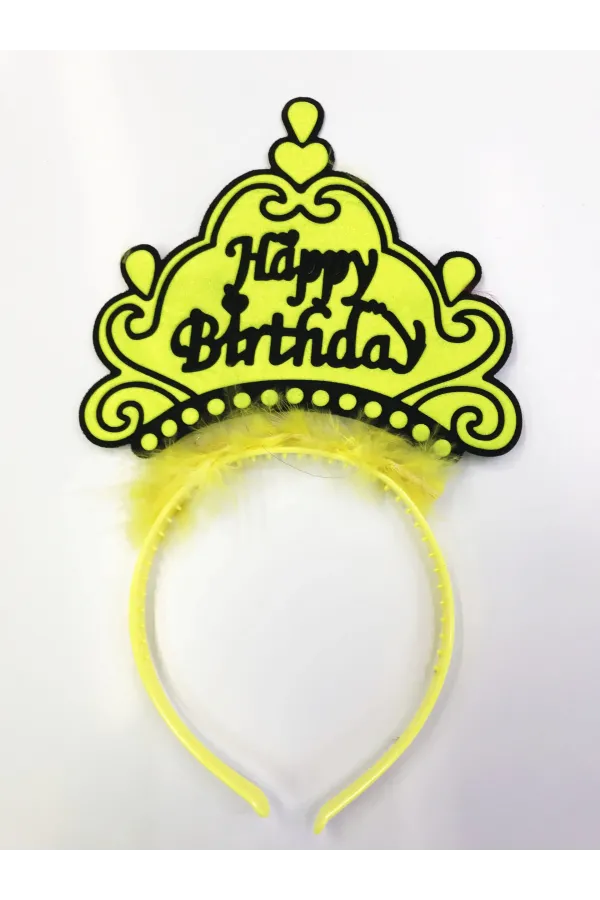 Happy Birthday Yazılı Neon Renk Taç 12 Adet Happy Birthday Yazılı Neon Renk Taç 12 Adet