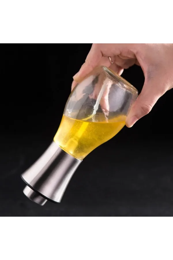 Paslanmaz Çelik Başlıklı Cam Spray Yağdanlık Paslanmaz Çelik Başlıklı Cam Spray Yağdanlık