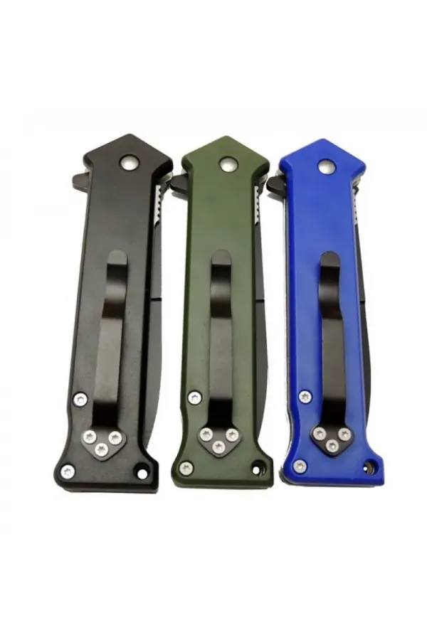 4352 Mavi Bas - Çek Kamp Çakı 20cm- Otomatik, Kemerlikli 4352 Mavi Bas - Çek Kamp Çakı 20cm- Otomatik, Kemerlikli