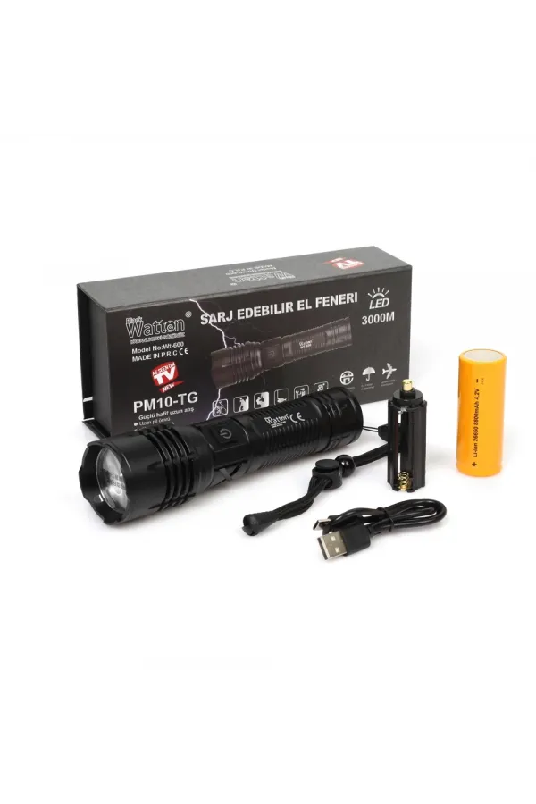 3000 Lümen Güçlü El Feneri Wt-600 3000 Lümen Güçlü El Feneri Wt-600
