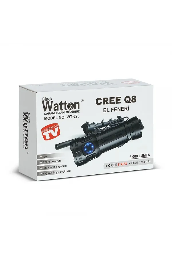 Cree Q8- Xpg 8+1 Led Şarjlı El Feneri Wt-623 Cree Q8- Xpg 8+1 Led Şarjlı El Feneri Wt-623