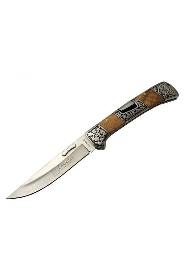 A3159-d Kahverengi Kamp Çakı 23,5cm- Ahşap Sap, Kaplan İşlemeli, Kemerlikli A3159-d Kahverengi Kamp Çakı 23,5cm- Ahşap Sap, Kaplan İşlemeli, Kemerlikli