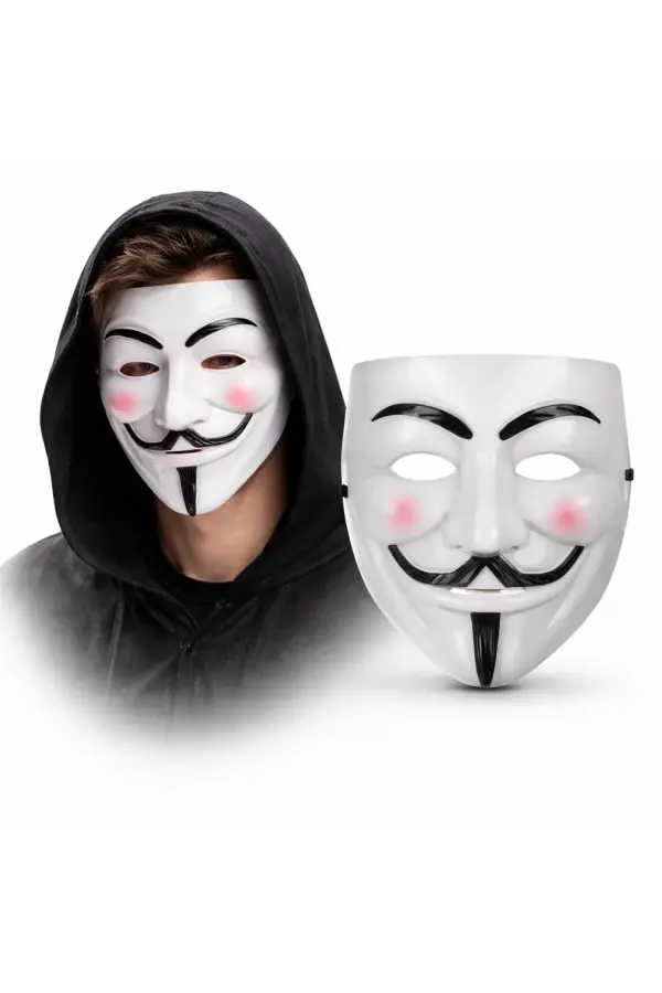 V Mask Premium Vendetta Beyaz Maske (guy Fawkes Stil) V Mask Premium Vendetta Beyaz Maske (guy Fawkes Stil)