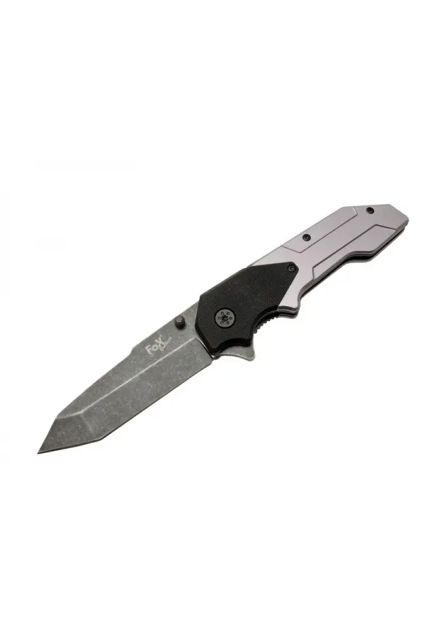 Fox A9 Gri Tanto Kamp Çakı 21cm- Yarı Otomatik, Kemerlikli Fox A9 Gri Tanto Kamp Çakı 21cm- Yarı Otomatik, Kemerlikli