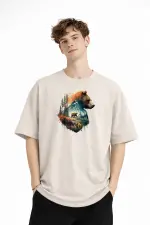 Bear2 - Oversize Tişört BEJ Bear2 - Oversize Tişört BEJ