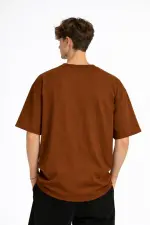 MN - Bear Baskılı Oversize Tişört KAHVE MN - Bear Baskılı Oversize Tişört KAHVE