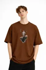Deer - Oversize Erkek Tişört KAHVE Deer - Oversize Erkek Tişört KAHVE