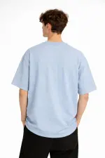 MN - Bear Baskılı Oversize Tişört AÇIK MAVİ MN - Bear Baskılı Oversize Tişört AÇIK MAVİ