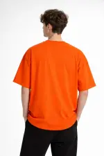 MN - Bear Baskılı Oversize Tişört TURUNCU MN - Bear Baskılı Oversize Tişört TURUNCU