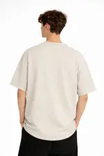 Deer - Oversize Erkek Tişört BEJ Deer - Oversize Erkek Tişört BEJ