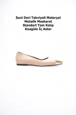Margaret Kadın Nude Altın Babet Ayakkabı Margaret Kadın Nude Altın Babet Ayakkabı