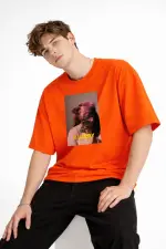 Blurry - Oversize Erkek Tişört TURUNCU Blurry - Oversize Erkek Tişört TURUNCU