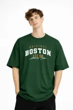 Boston - Baskılı Oversize Tişört HAKI Boston - Baskılı Oversize Tişört HAKI