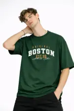 Boston - Baskılı Oversize Tişört HAKI Boston - Baskılı Oversize Tişört HAKI