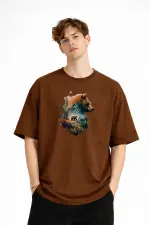 Bear2 - Oversize Tişört KAHVE Bear2 - Oversize Tişört KAHVE