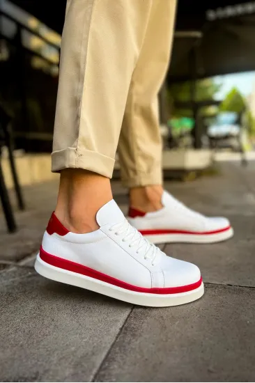 MN979 - Santoni GBT Spor Erkek Ayakkabı BEYAZ/KIRMIZI MN979 - Santoni GBT Spor Erkek Ayakkabı BEYAZ/KIRMIZI