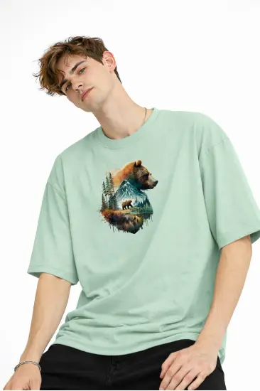 Bear2 - Oversize Tişört SU YESILI Bear2 - Oversize Tişört SU YESILI