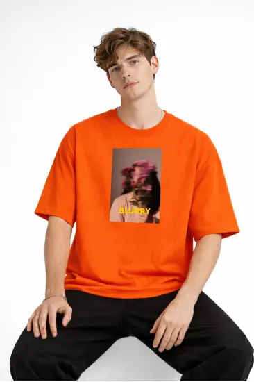 Blurry - Oversize Erkek Tişört TURUNCU Blurry - Oversize Erkek Tişört TURUNCU