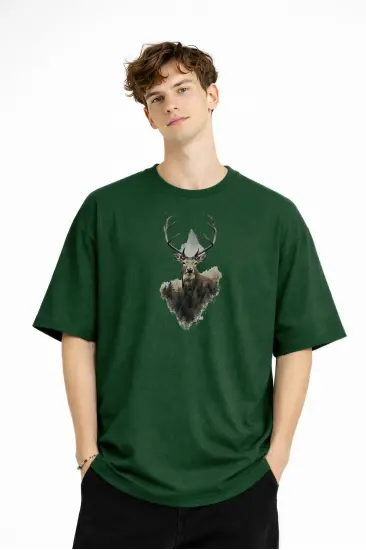 Deer - Oversize Erkek Tişört HAKI Deer - Oversize Erkek Tişört HAKI