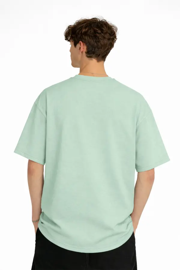 Deer - Oversize Erkek Tişört SU YESILI Deer - Oversize Erkek Tişört SU YESILI