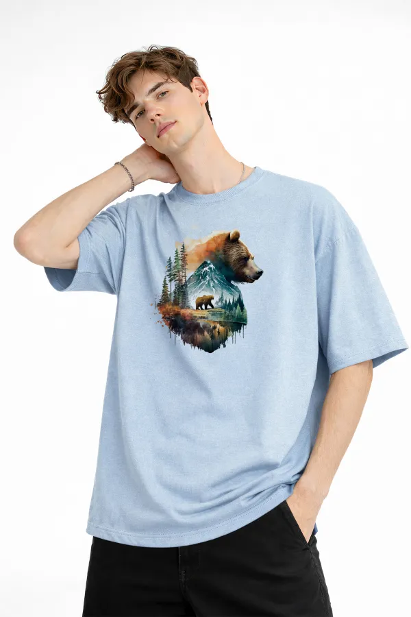 Bear2 - Oversize Tişört Bebek Mavisi Bear2 - Oversize Tişört Bebek Mavisi
