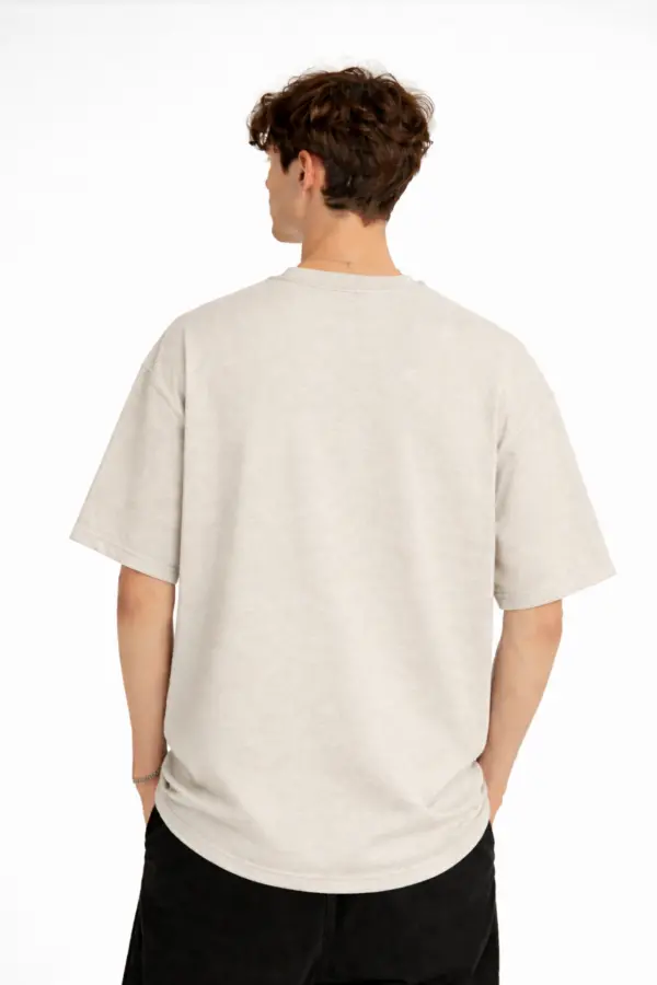 Boston - Baskılı Oversize Tişört BEJ