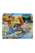 JFR08 Hot Wheels Monster Trucks Dönen Corkscrew Shark Çarpışması JFR08 Hot Wheels Monster Trucks Dönen Corkscrew Shark Çarpışması