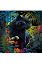 20071 PUZZLE 500 Black Panther With a Tropical