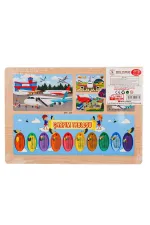 ONY-233-234-235-236 Ahşap Eğitici Puzzle Havaalanı -Onyıl Oyuncak