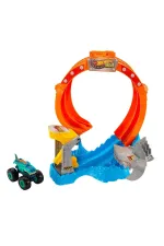 JFR08 Hot Wheels Monster Trucks Dönen Corkscrew Shark Çarpışması JFR08 Hot Wheels Monster Trucks Dönen Corkscrew Shark Çarpışması