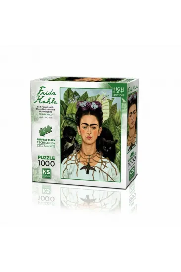 20665 Diken Kolye ve Sinek Kuşlu Kendi Portresi Frida Kahlo 1000 Parça Puzzle 20665 Diken Kolye ve Sinek Kuşlu Kendi Portresi Frida Kahlo 1000 Parça Puzzle