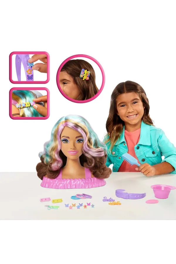 JFG82 Barbie Saç Tasarımı Büstü - Kahverengi Saçlı JFG82 Barbie Saç Tasarımı Büstü - Kahverengi Saçlı