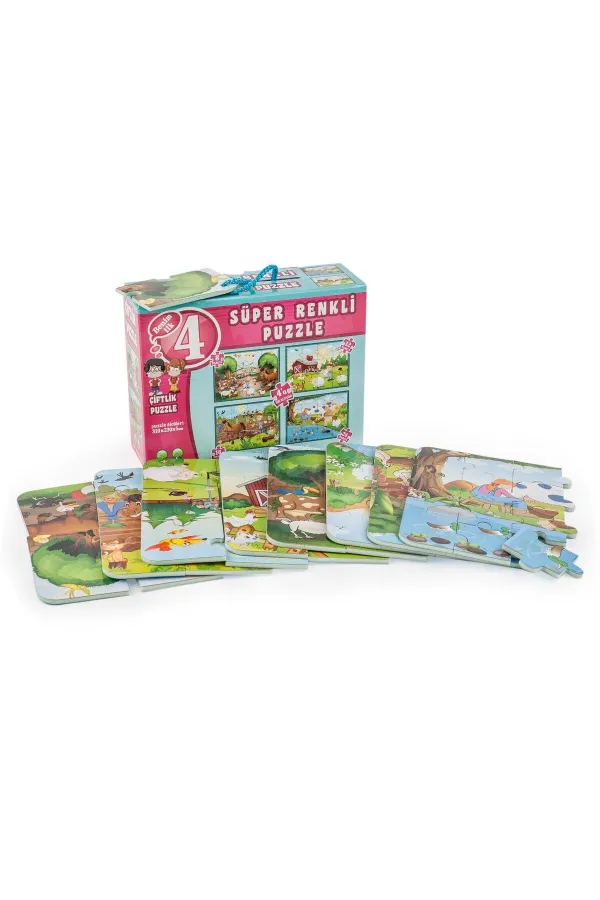 3222 ÇİFTLİK SÜPER RENKLİ PUZZLE 4LÜ