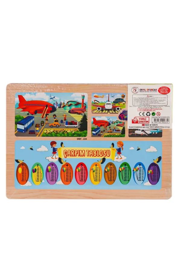 ONY-233-234-235-236 Ahşap Eğitici Puzzle Havaalanı -Onyıl Oyuncak