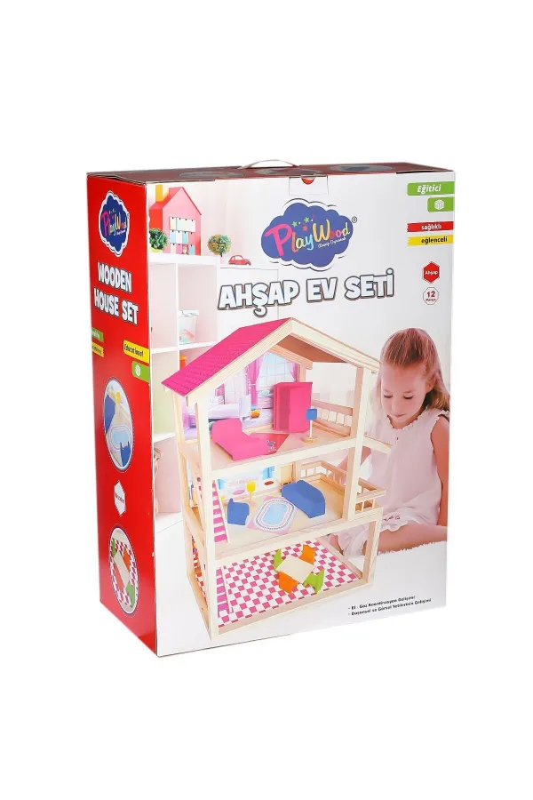 ONY-398 Büyük Ahşap Ev Seti -Onyıl Oyuncak ONY-398 Büyük Ahşap Ev Seti -Onyıl Oyuncak