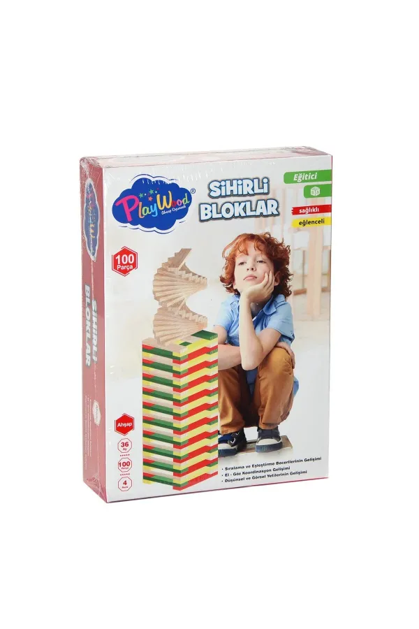 ONY-358 Ahşap 100 Parça Sihirli Bloklar ONY-358 Ahşap 100 Parça Sihirli Bloklar